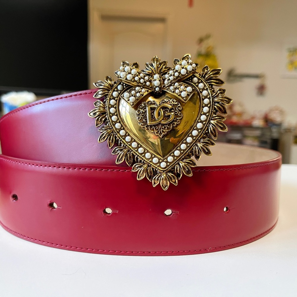 Dolce&Gabbana Devotion Belt Red 5cm side